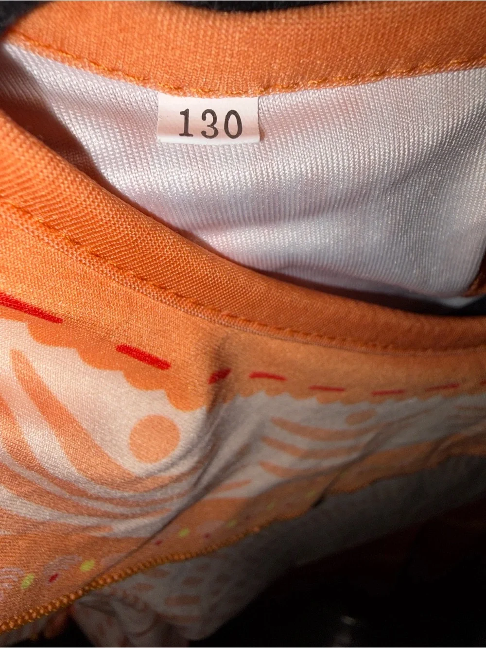 Moana inspired Orange and Red Patterned Short-Sleeve Dress size 130 7-8